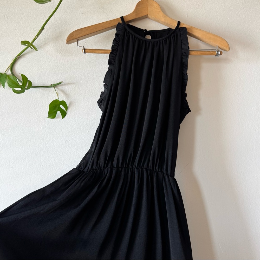 Saks Fifth Avenue Albert Capraro Black Midi Dress